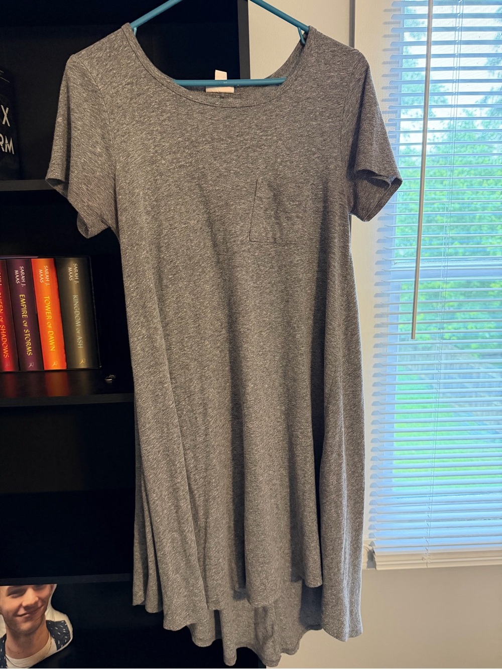 LuLaRoe Heather Gray Short Sleeve Pocket Dress